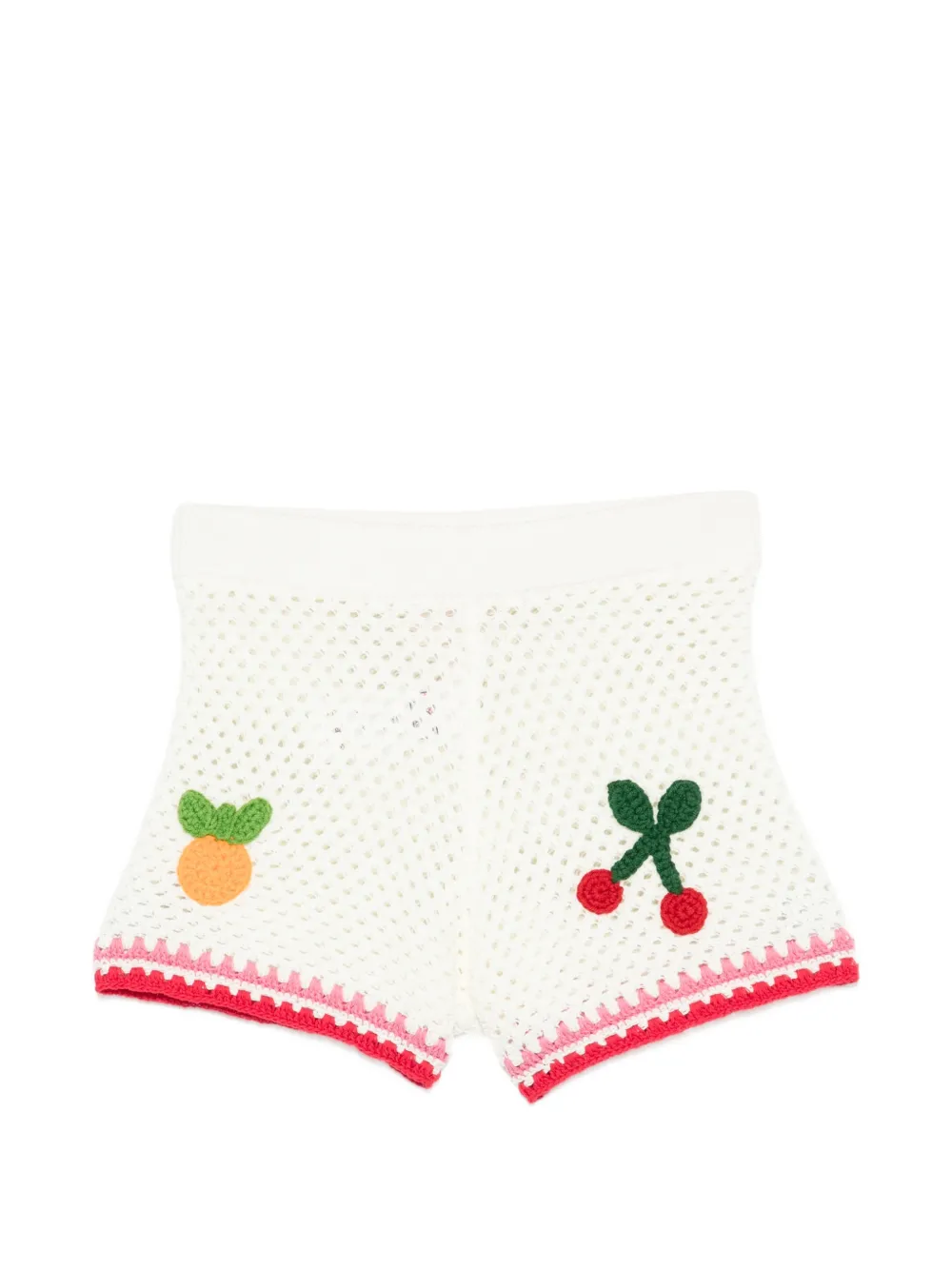 MC2 Saint Barth Kids crochet fruit-appliqué shorts - Bianco