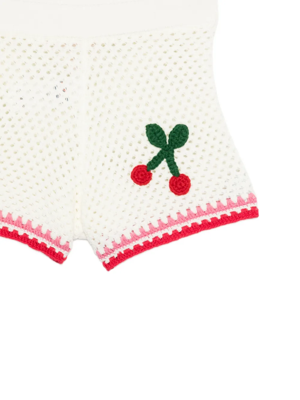 MC2 Saint Barth Kids Gehaakte shorts met fruit-applicatie Wit