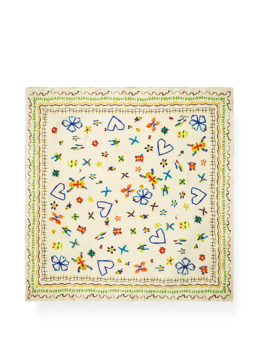 ALEMAIS Sidi print silk scarf - Toni neutri