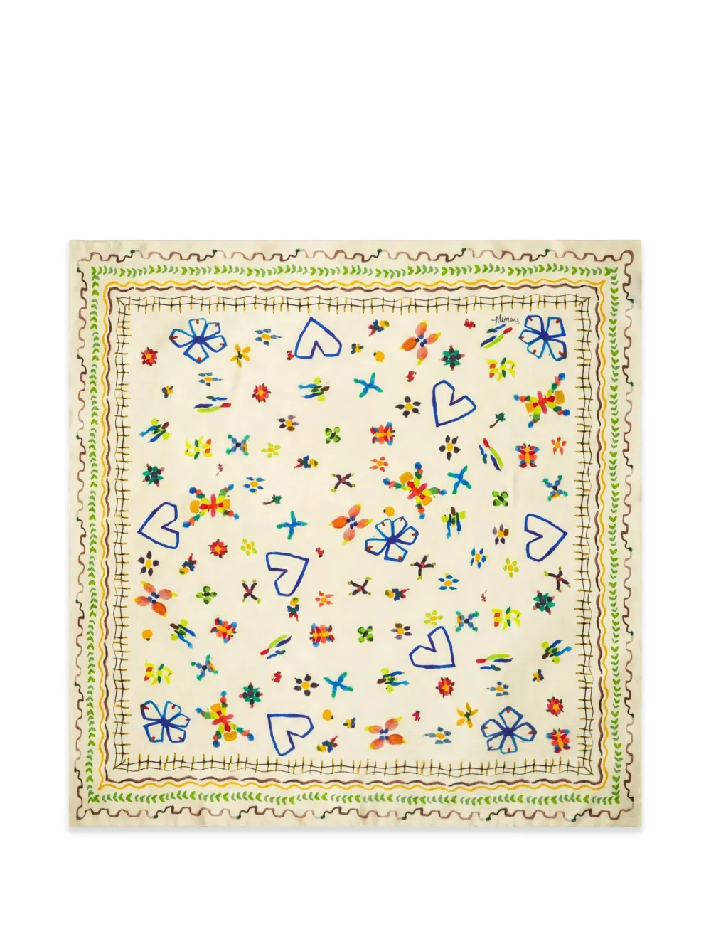 ALEMAIS Sidi print silk scarf - Toni neutri