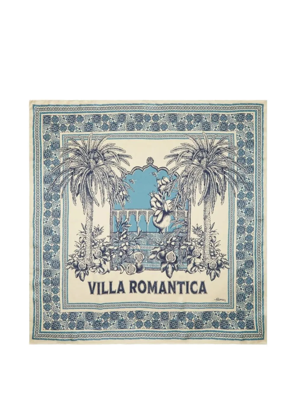 ALEMAIS Villa Romantica patterned scarf - Toni neutri