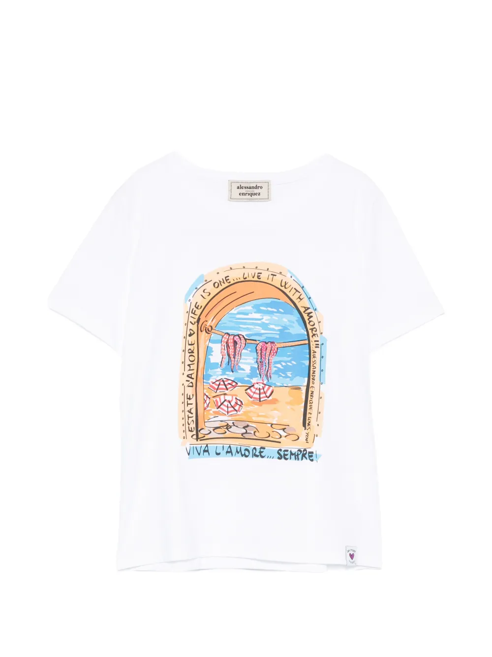 alessandro enriquez cotton T-shirt - Bianco