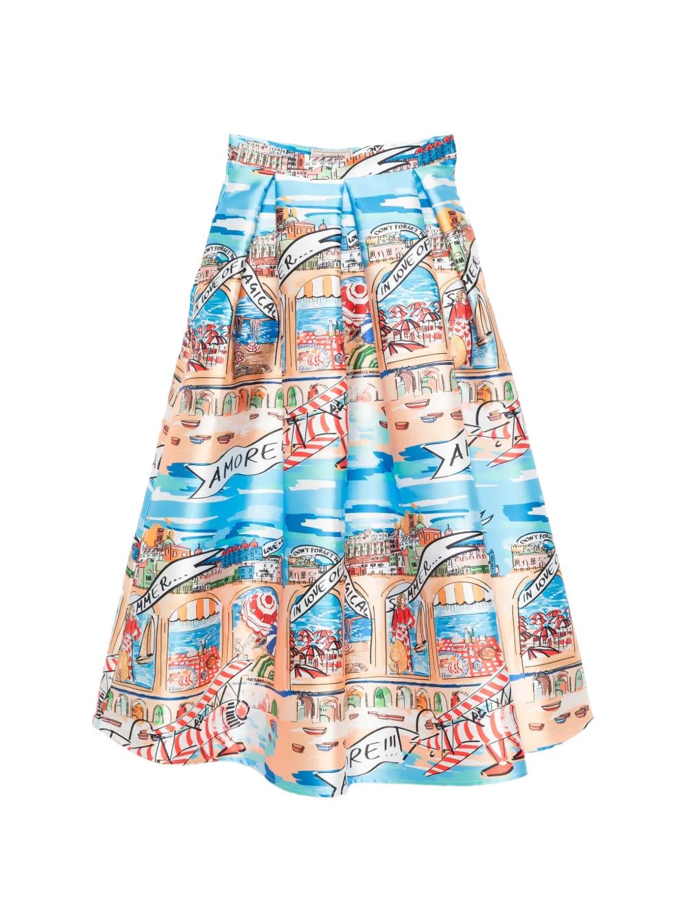 alessandro enriquez pleated mid skirt - Blu