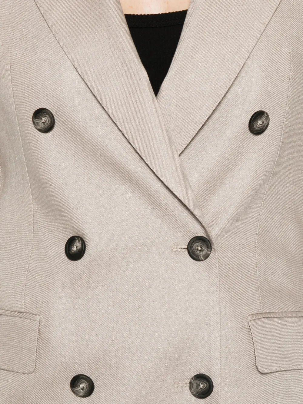 Tagliatore Parigi blazer met dubbele rij knopen en puntige revers Beige