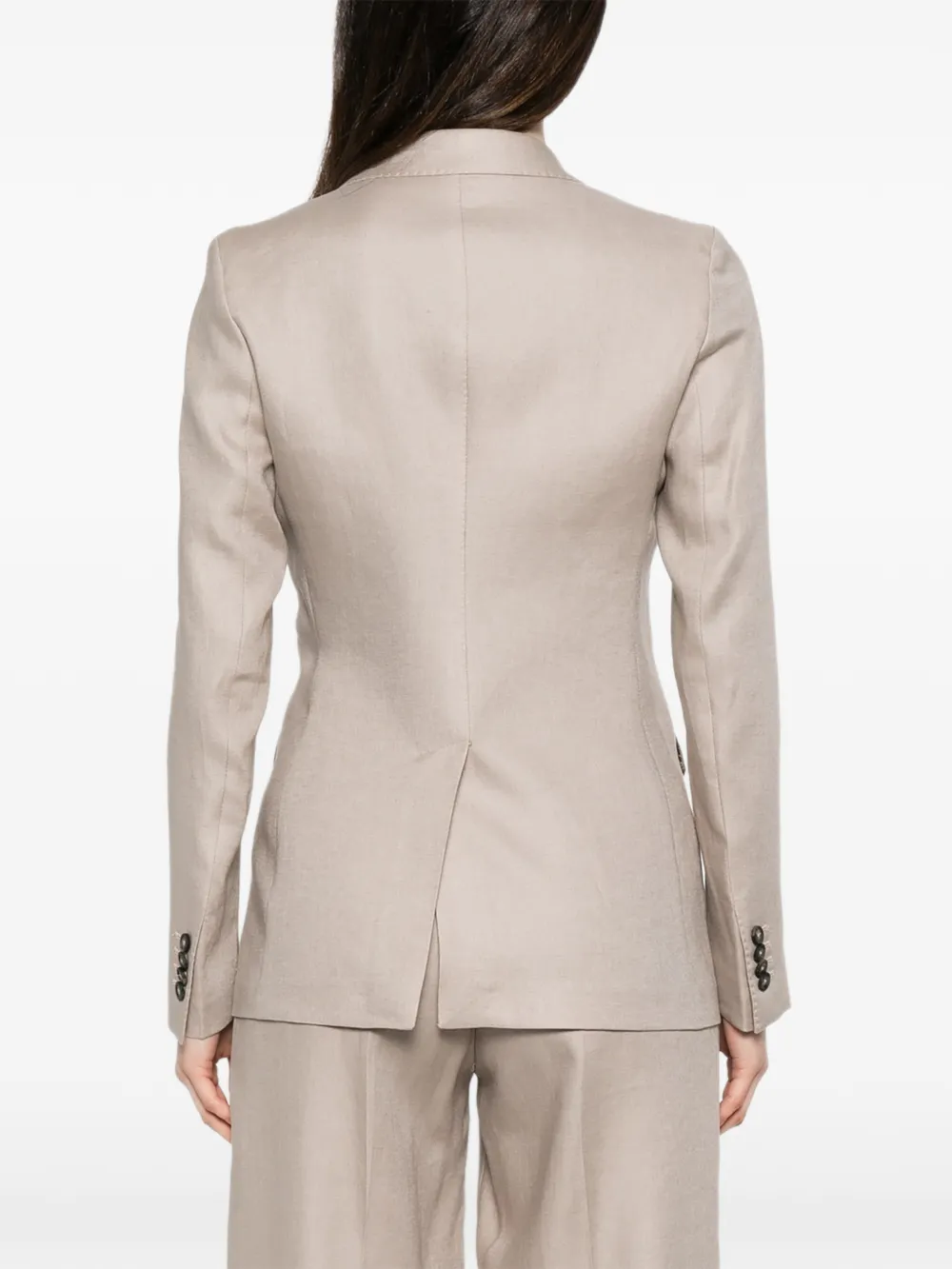 Tagliatore Parigi blazer met dubbele rij knopen en puntige revers Beige