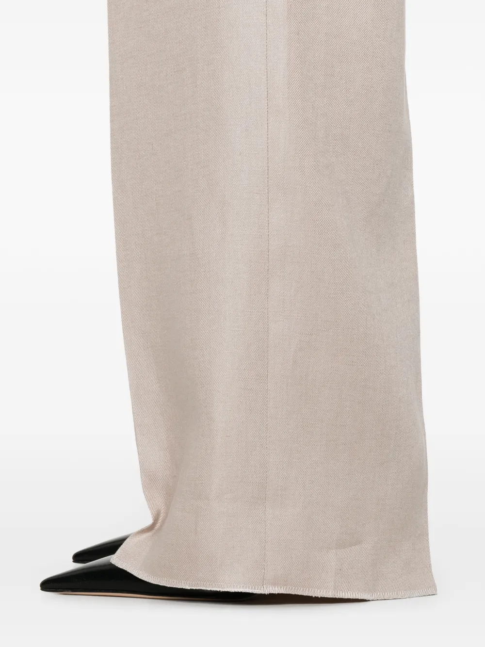 Tagliatore Ebony geplooide linnen broek Beige
