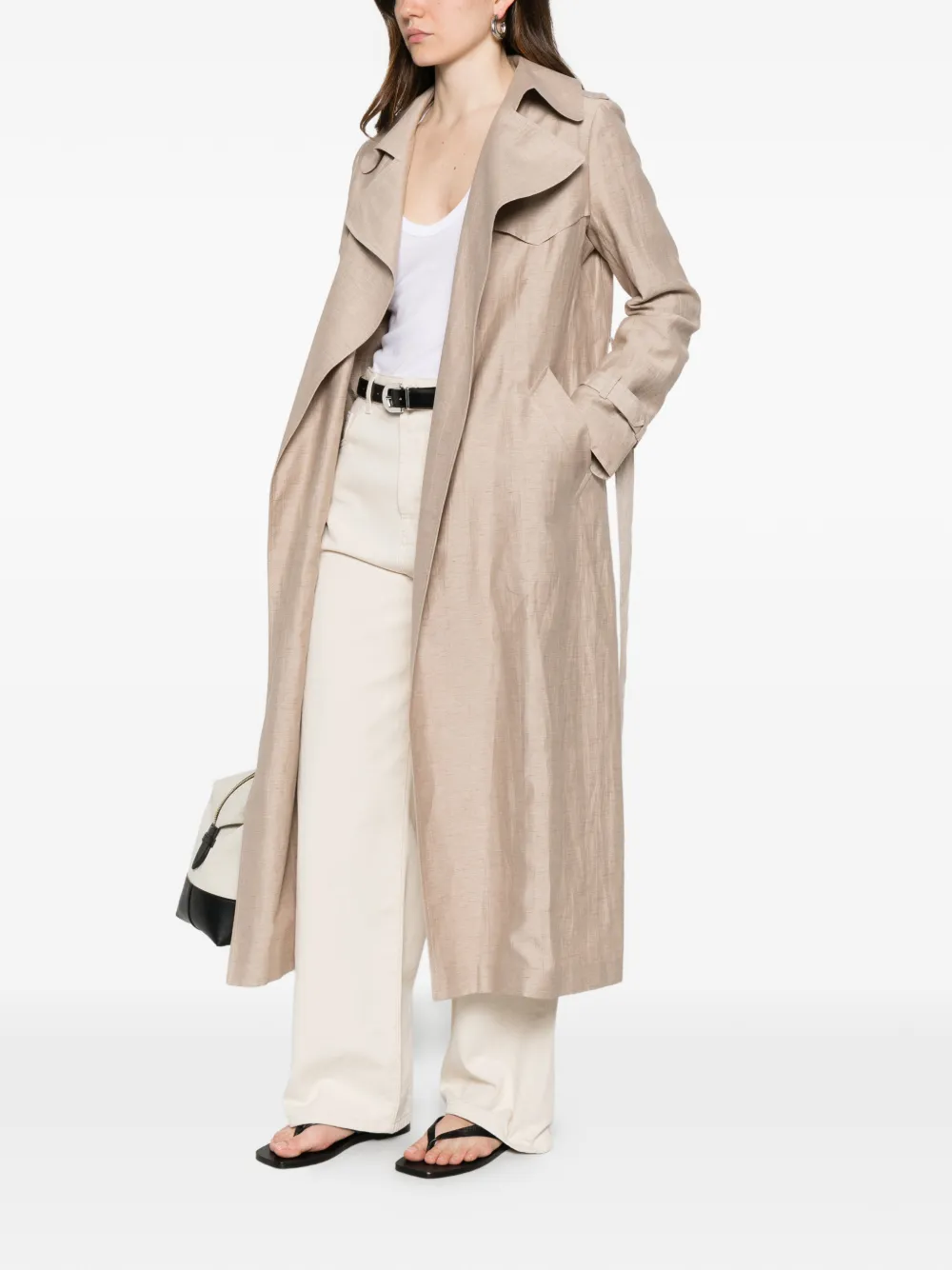 Tagliatore Jas met ceintuur en stormklep Beige