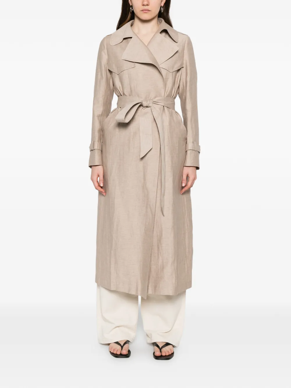 Tagliatore Jas met ceintuur en stormklep Beige