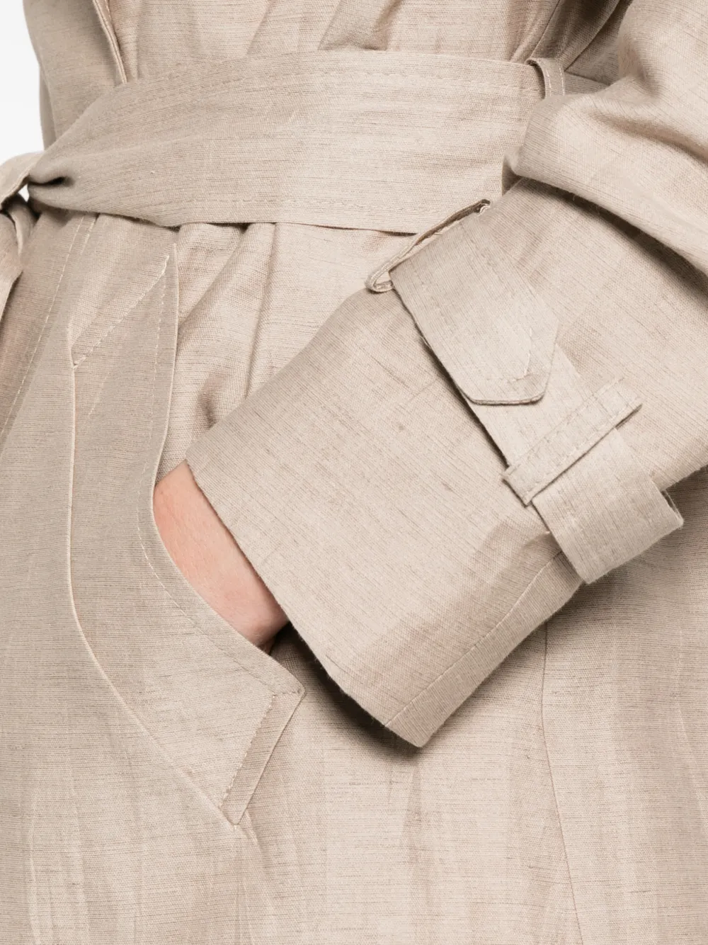 Tagliatore Jas met ceintuur en stormklep Beige