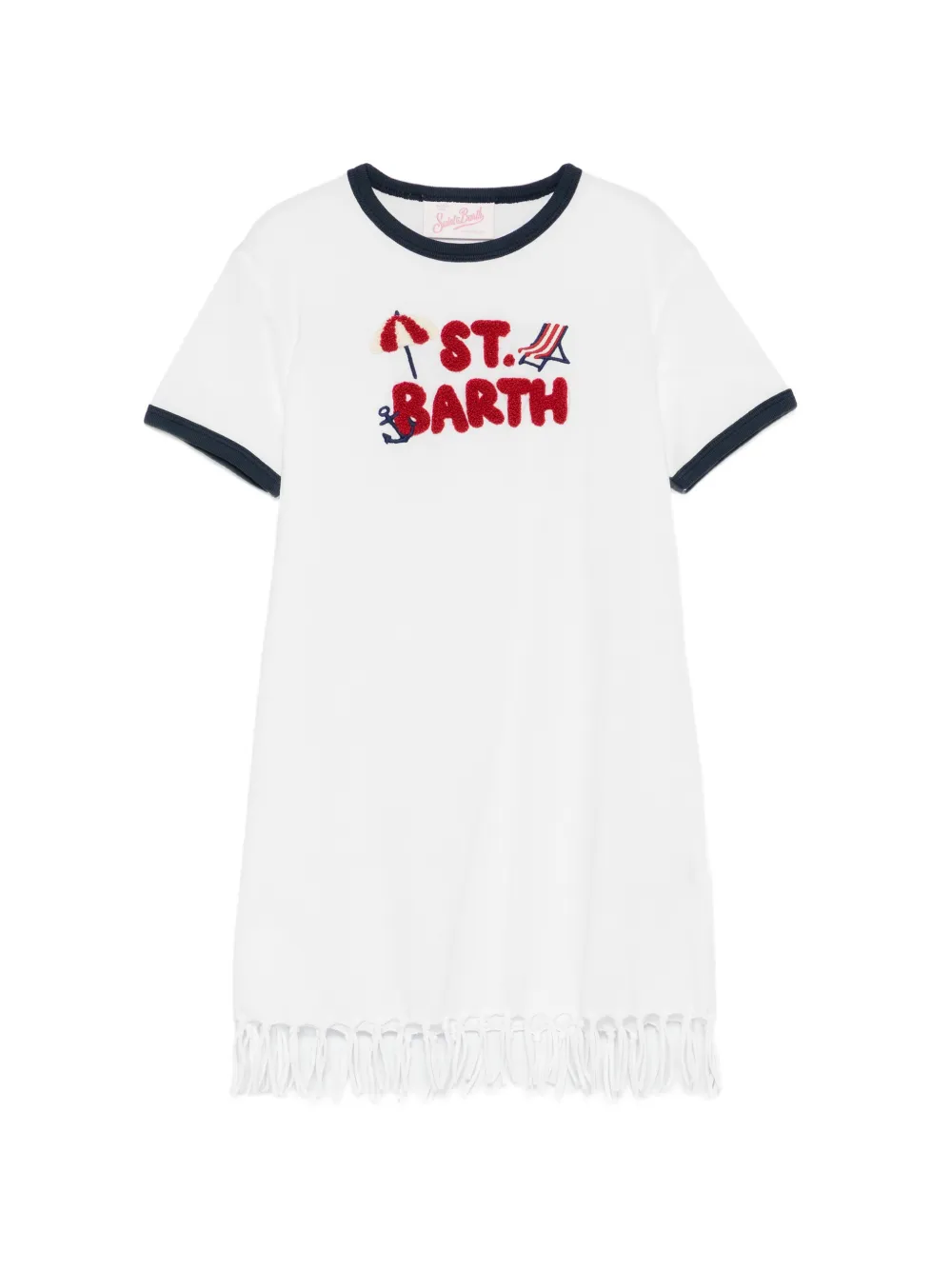 MC2 Saint Barth Kids fringe-trim dress - Weiß