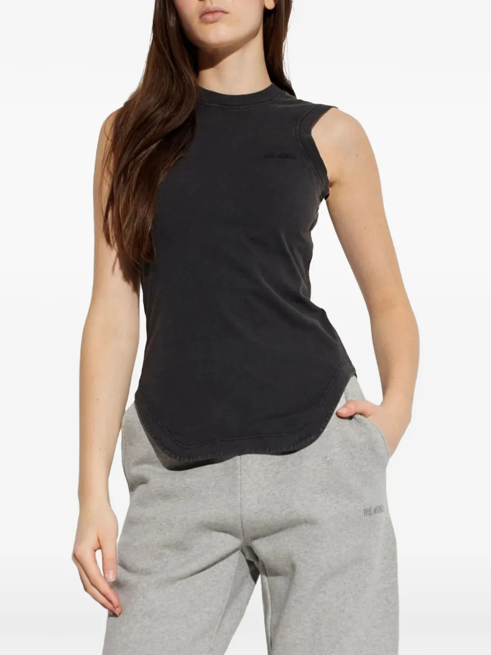 The Attico Tanktop met geborduurd logo Zwart