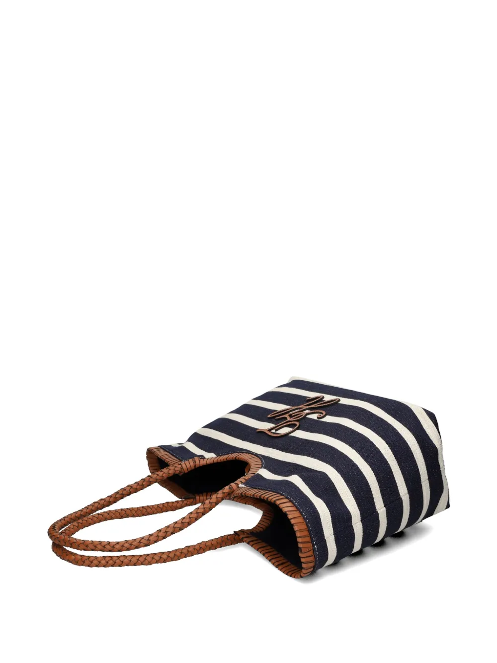 Tommy Hilfiger Gestreepte schoudertas met borduurwerk Blauw