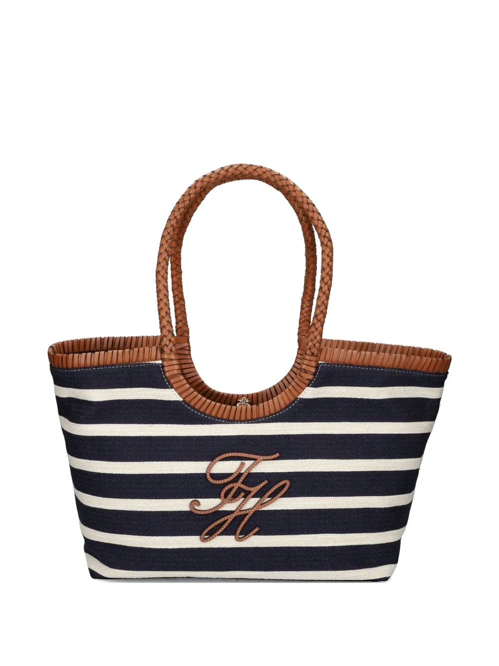 Tommy Hilfiger striped embroidered shoulder bag - Blu