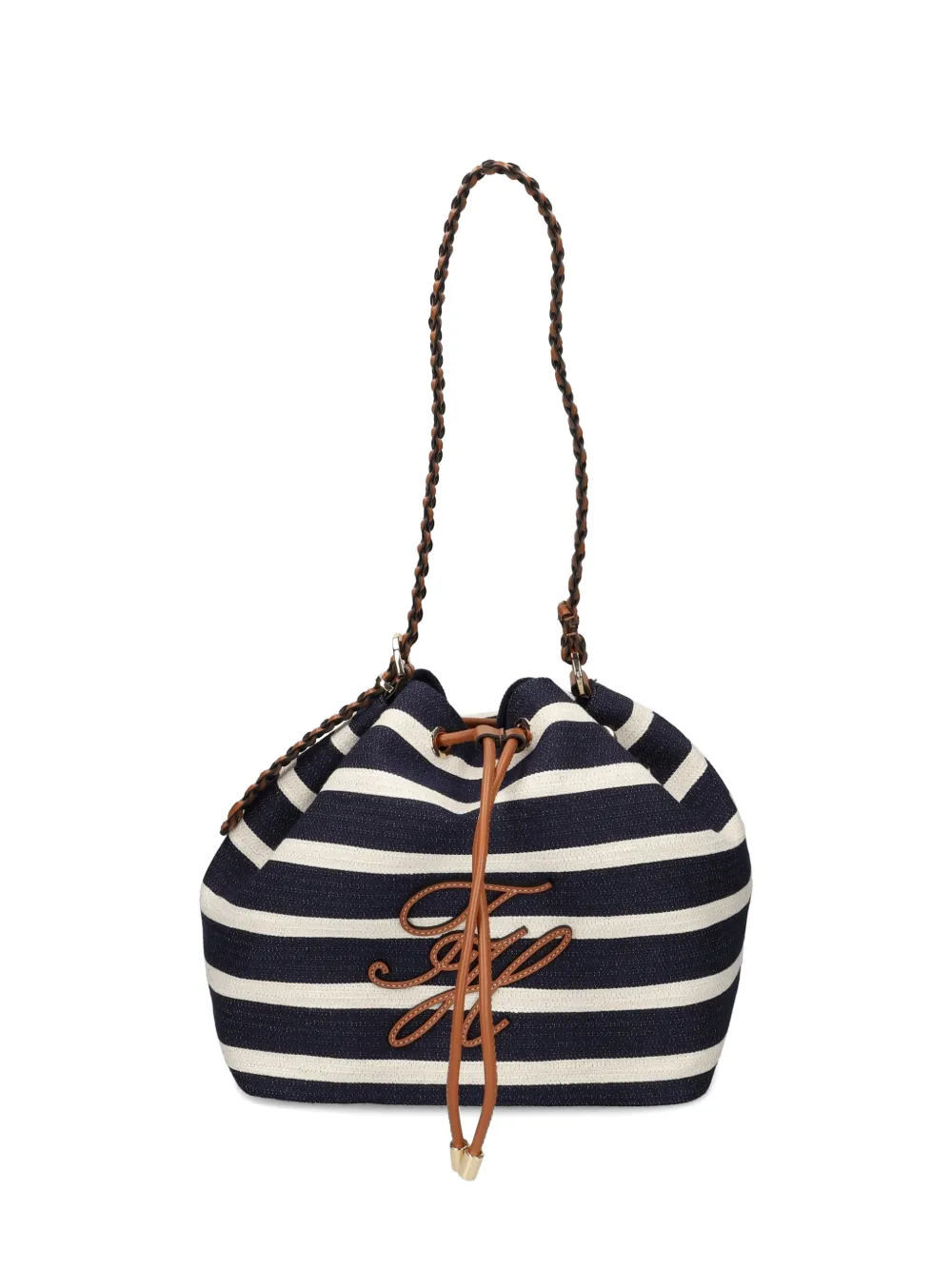 Tommy Hilfiger striped braided-strap shoulder bag - Blu