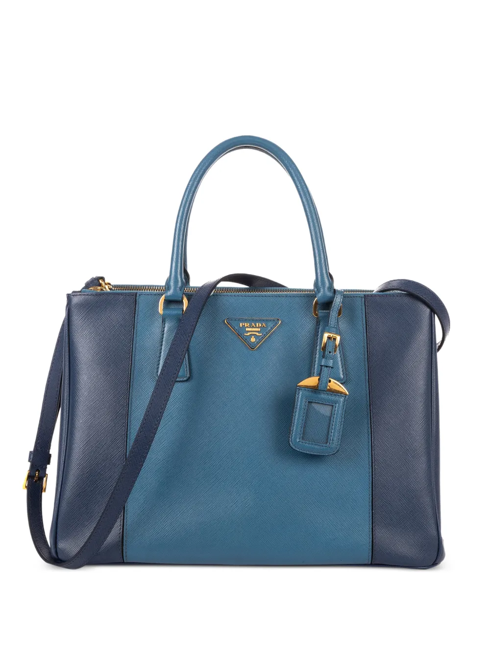 Prada Pre-Owned Galleria panelled two-way handbag - Blu