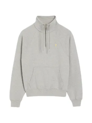 AMI Paris Ami De Coeur embossed-logo Hoodie | Grey | FARFETCH