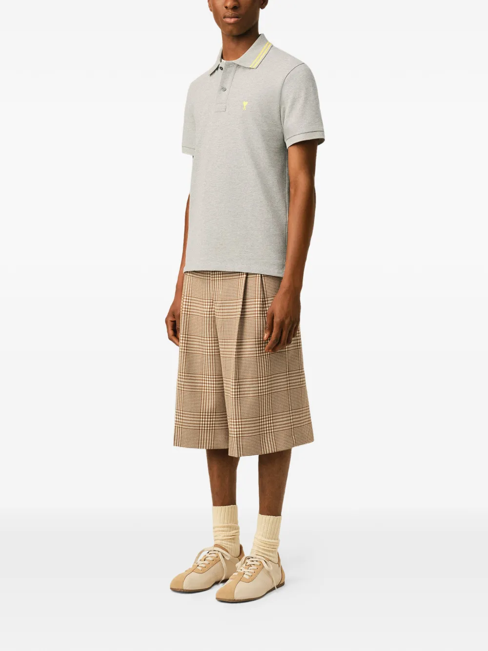 AMI Paris Ami De Cœur poloshirt met korte mouwen Grijs