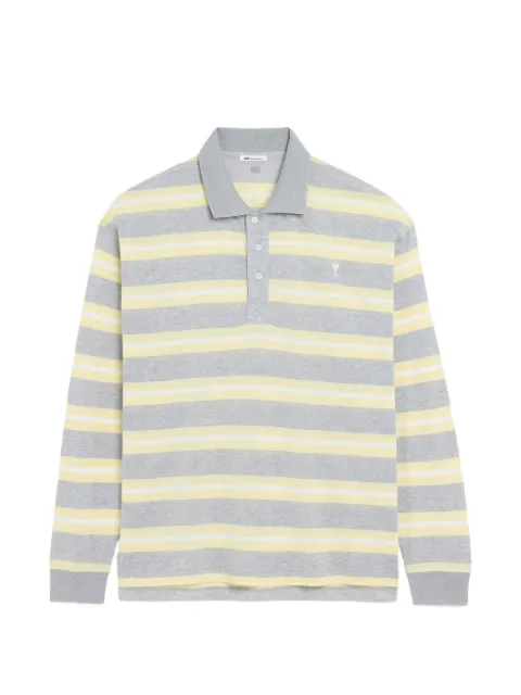 AMI Paris stripped cotton polo