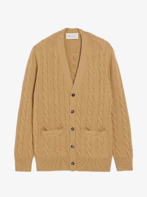 AMI Paris wool and cotton cable-stitch cardigan