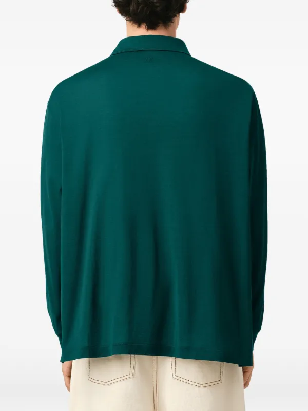 AMI Paris Ami De Coeur long-sleeved Polo Shirt | Green | FARFETCH