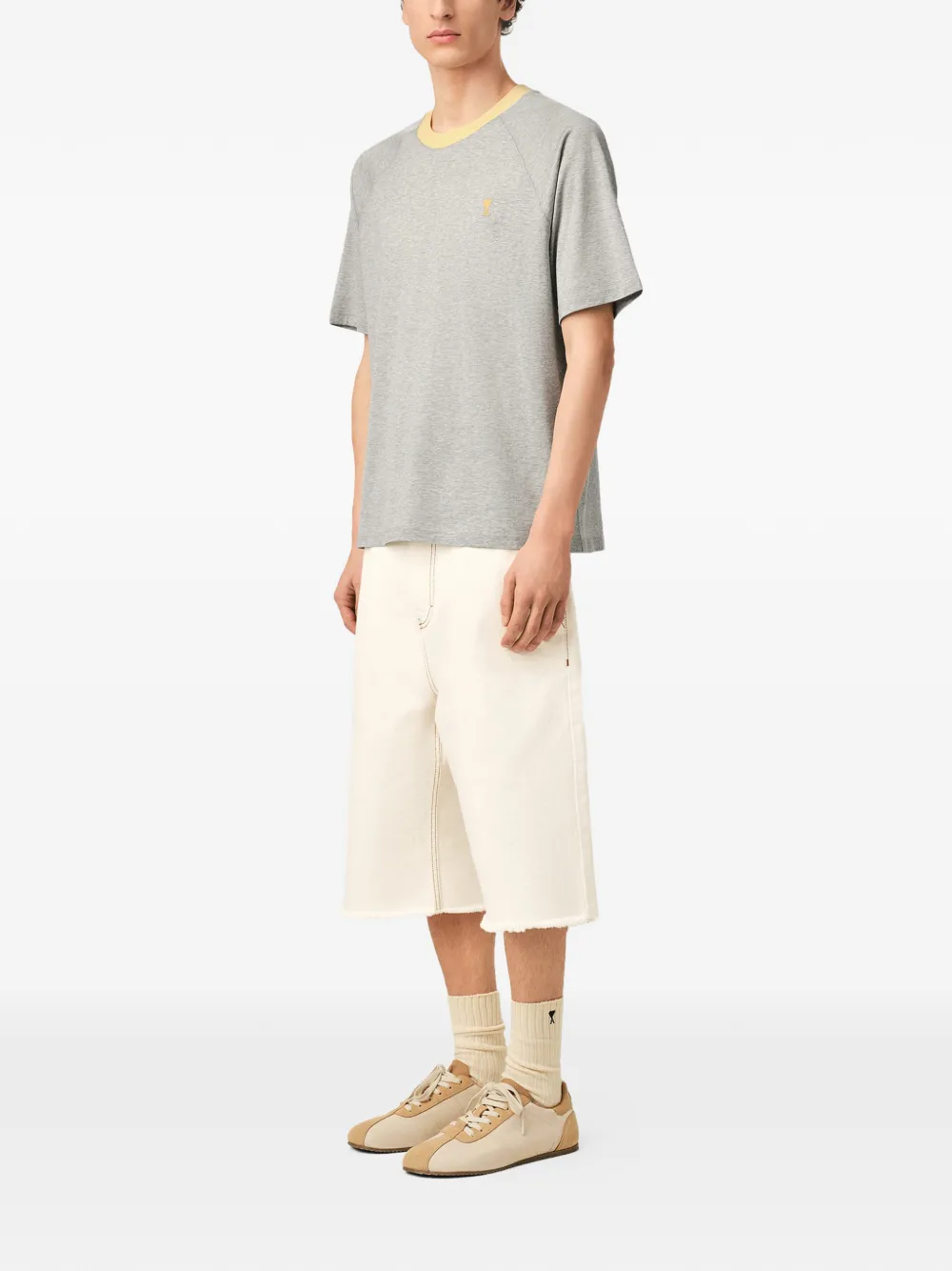 AMI Paris Katoenen T-shirt Grijs