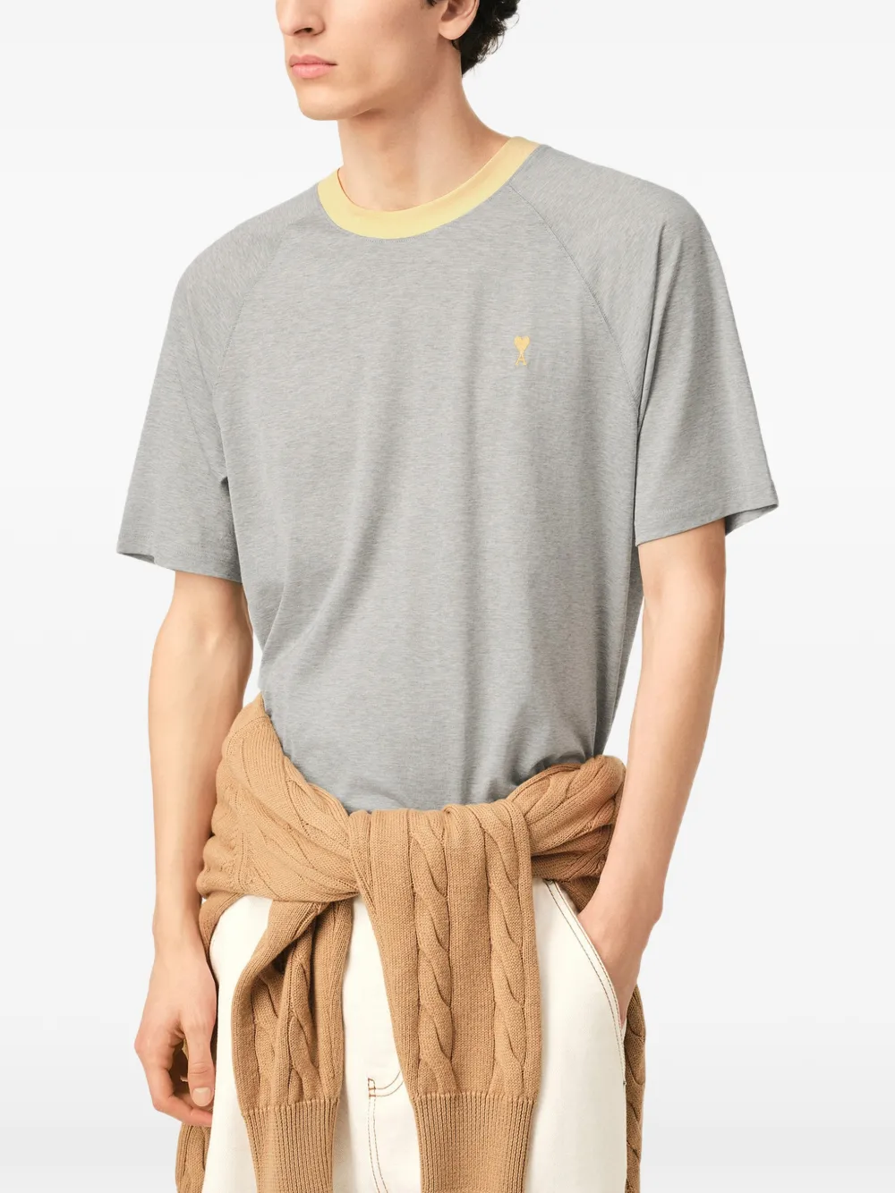 AMI Paris Katoenen T-shirt Grijs