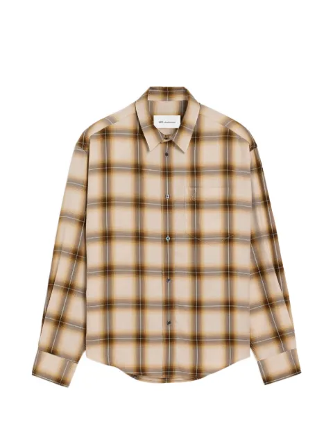 AMI Paris boxy checkered shirt Ami De Coeur in canvas