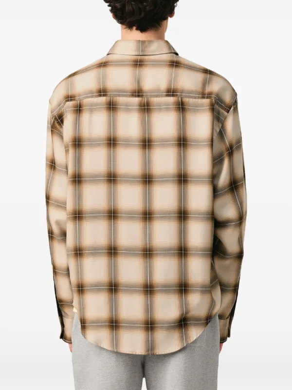 AMI Paris Ami De Coeur Checkered Boxy Shirt | Neutrals | FARFETCH OM