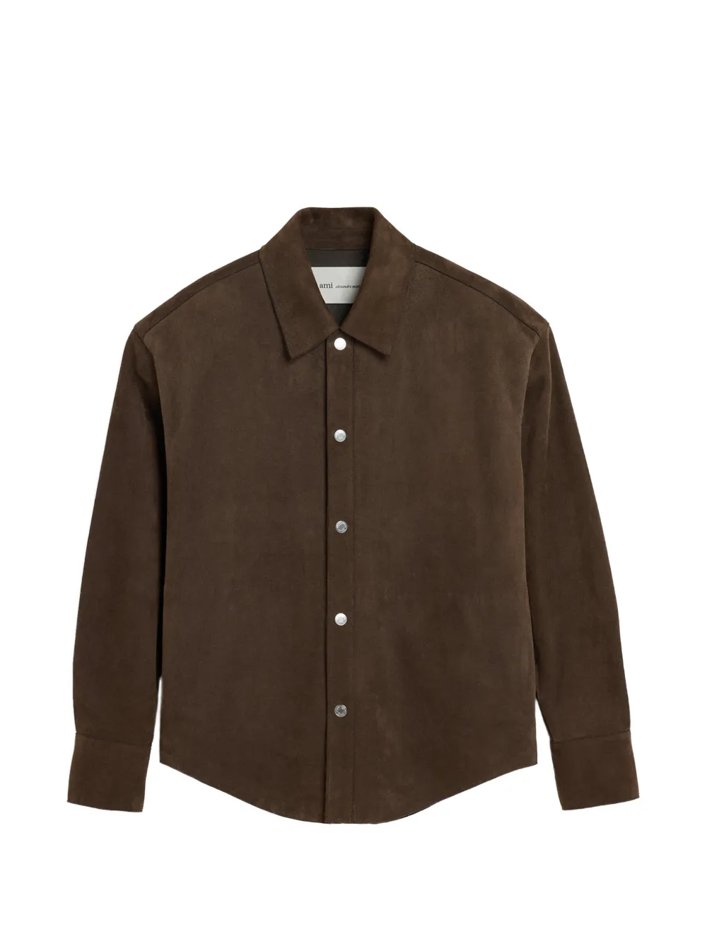 AMI Paris Hemdjacke aus Ziegenleder - Braun