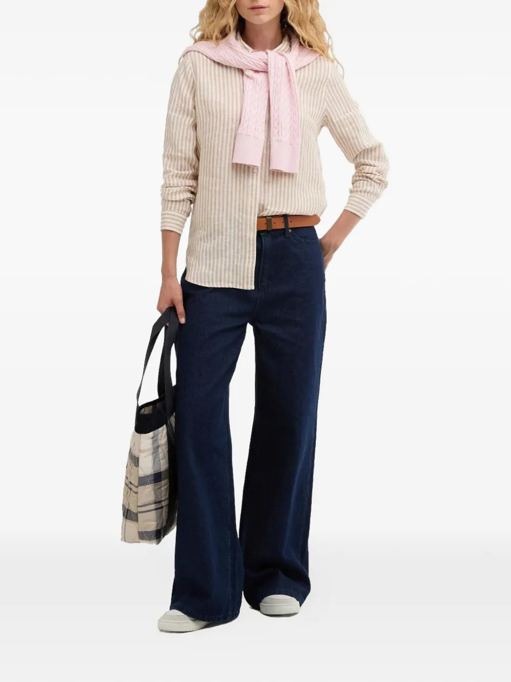 Barbour Marine gestreept overhemd Beige