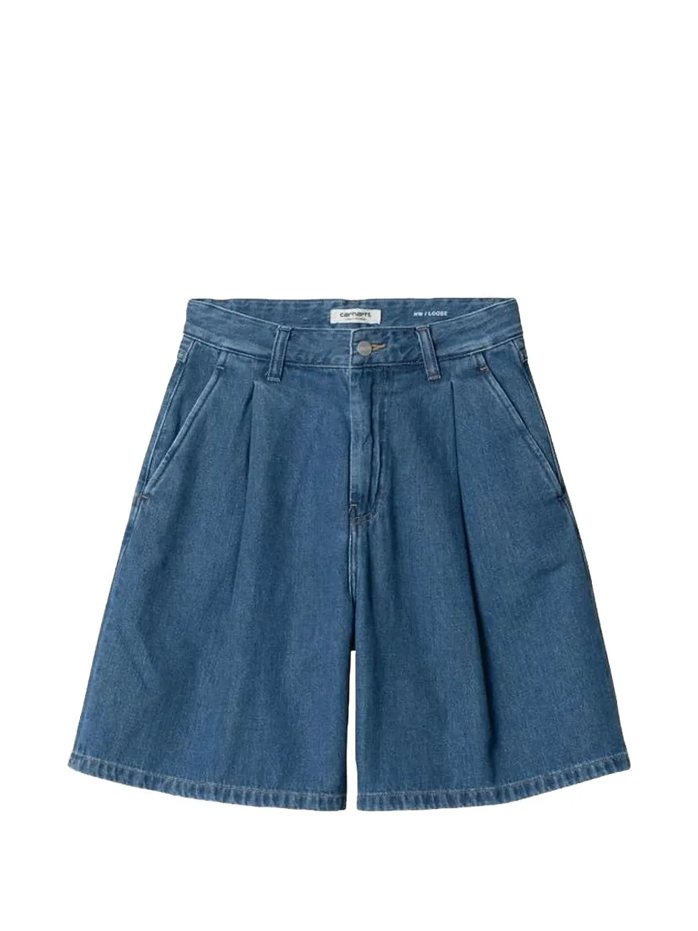 Carhartt WIP Shorts denim Alta con pieghe - Blu