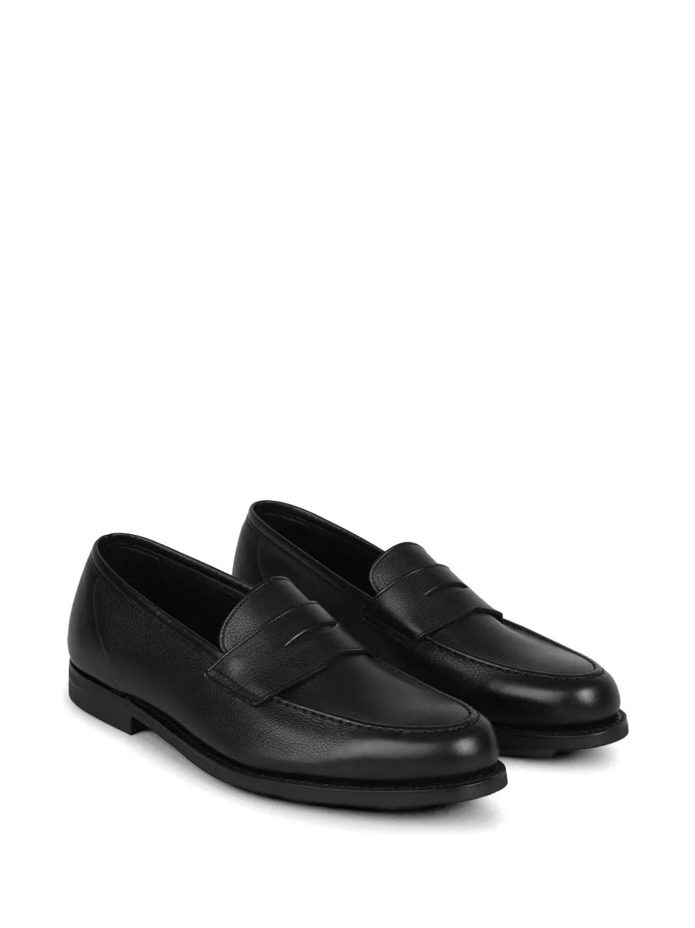 Crockett & Jones Harvard pebbled leather loafers Zwart