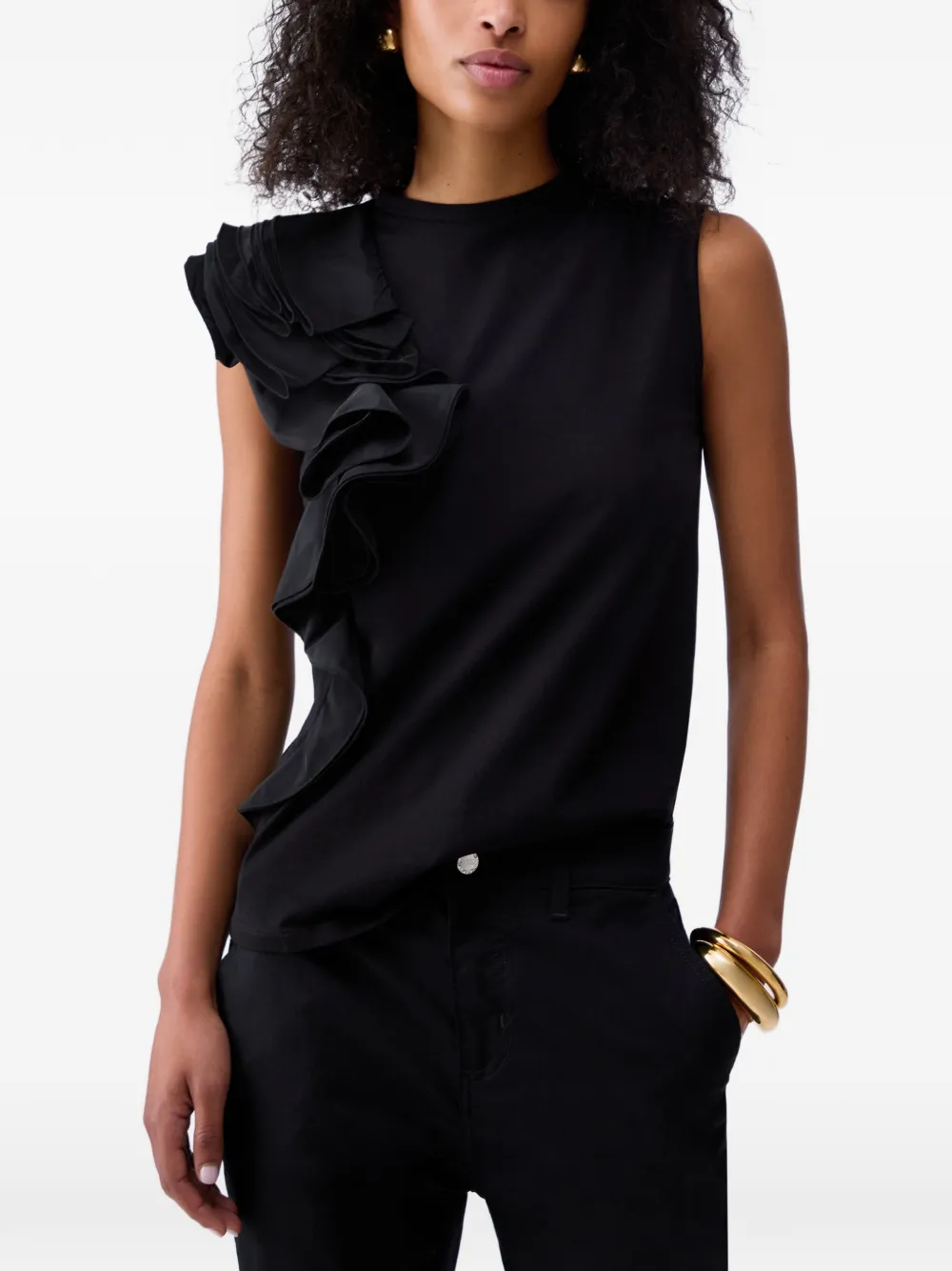 LIU JO ruffled sleeveless top - Schwarz