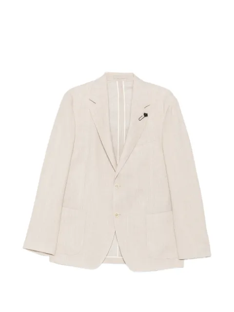 Lardini 싱글 브레스티드 플라워 핀 블레이저