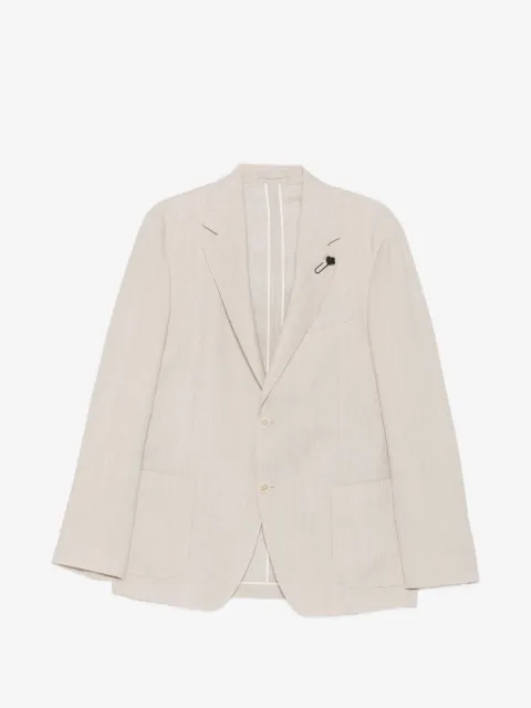 Lardini blazer à simple boutonnage et pins fleur