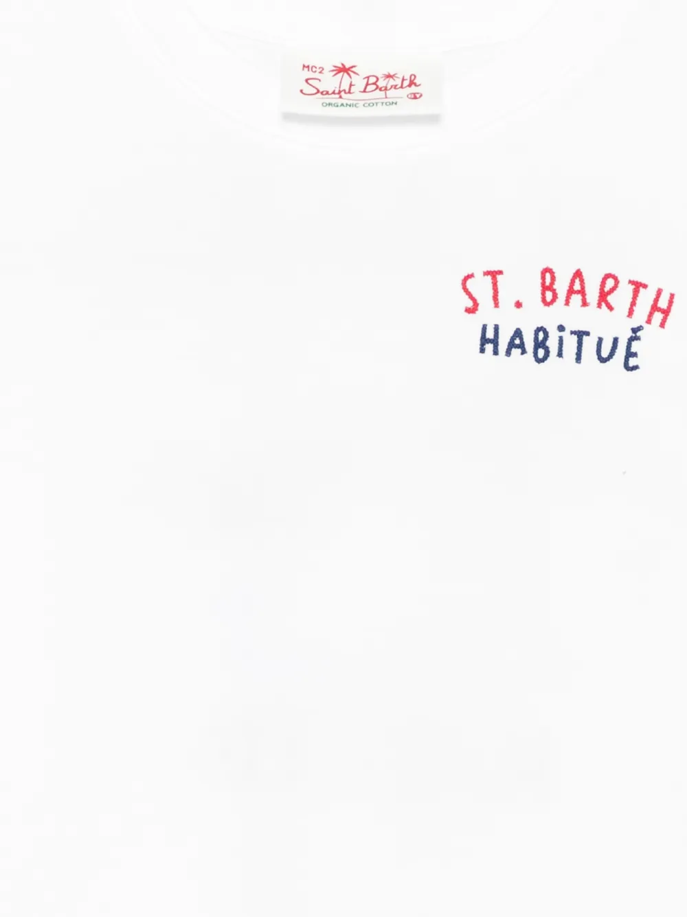 MC2 Saint Barth Kids Portland Habitué grafische print T-shirt met geborduurd logo Wit