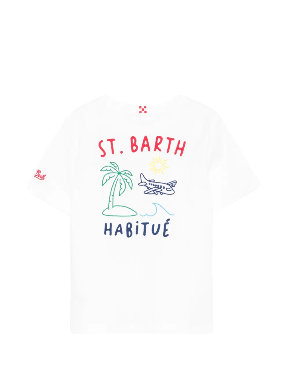 MC2 Saint Barth Kids Portland Habitué grafische print T-shirt met geborduurd logo Wit