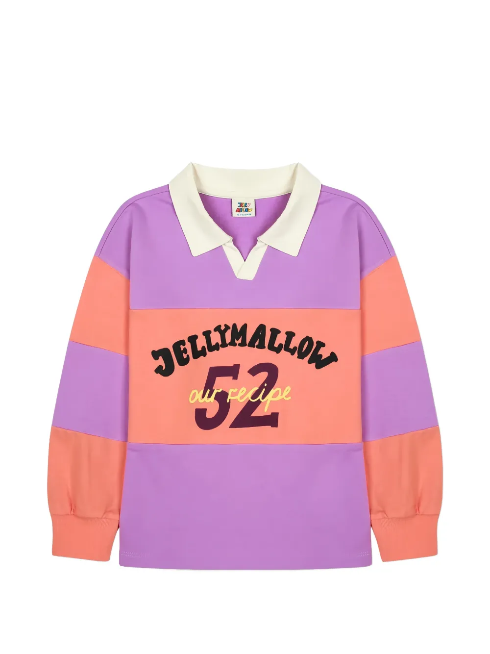 JELLYMALLOW striped long-sleeve polo shirt - Viola