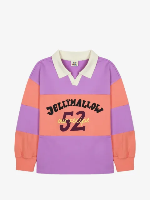 JELLYMALLOW playera tipo polo manga larga con rayas estampadas
