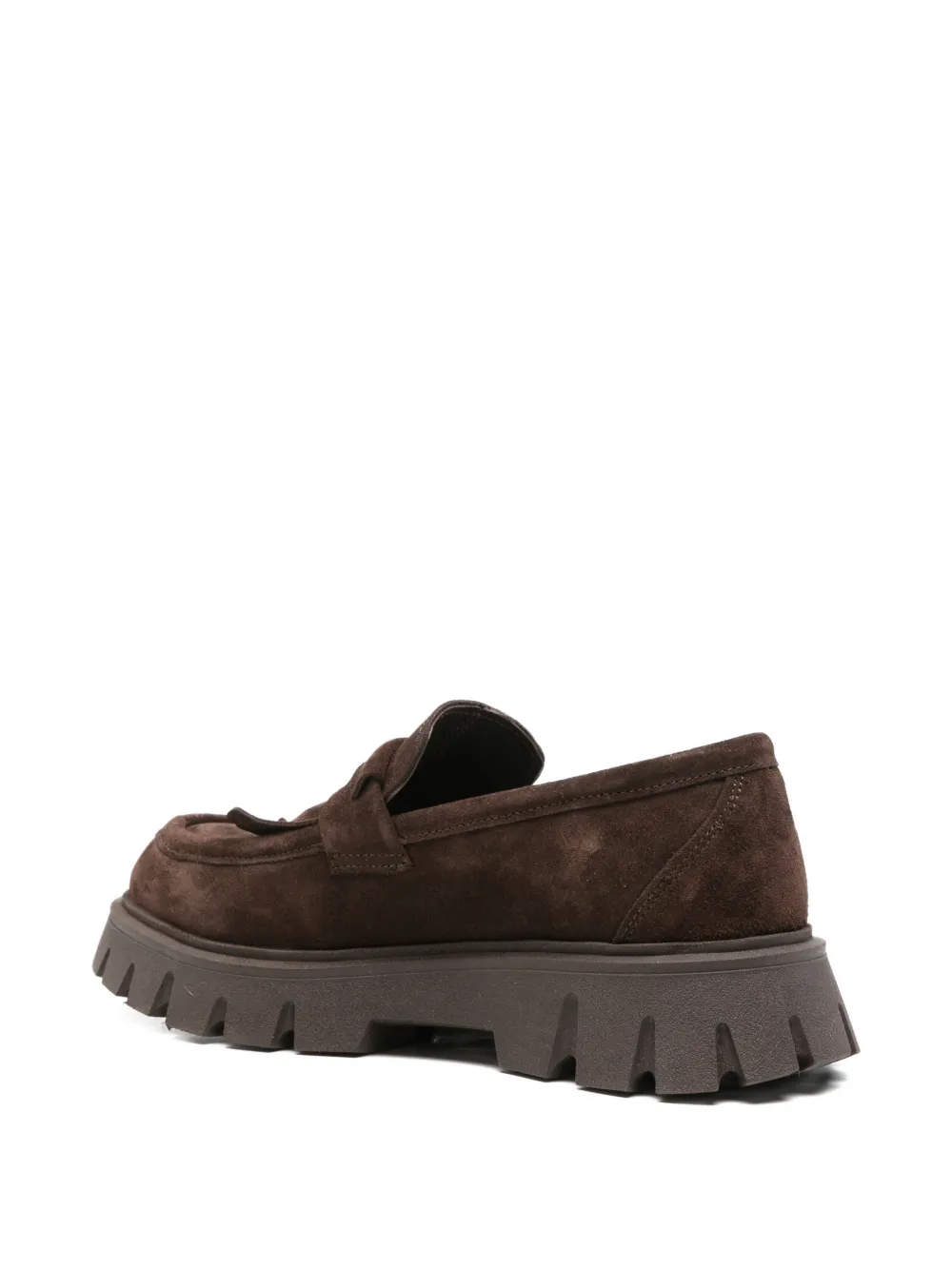 SERGIO MORETTI FIRENZE Loafers met franje en chunky zool Bruin