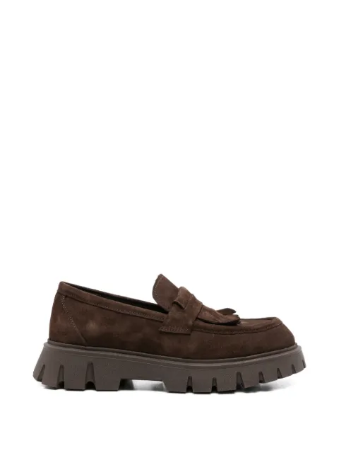 SERGIO MORETTI FIRENZE fringe-detail lug-sole loafers