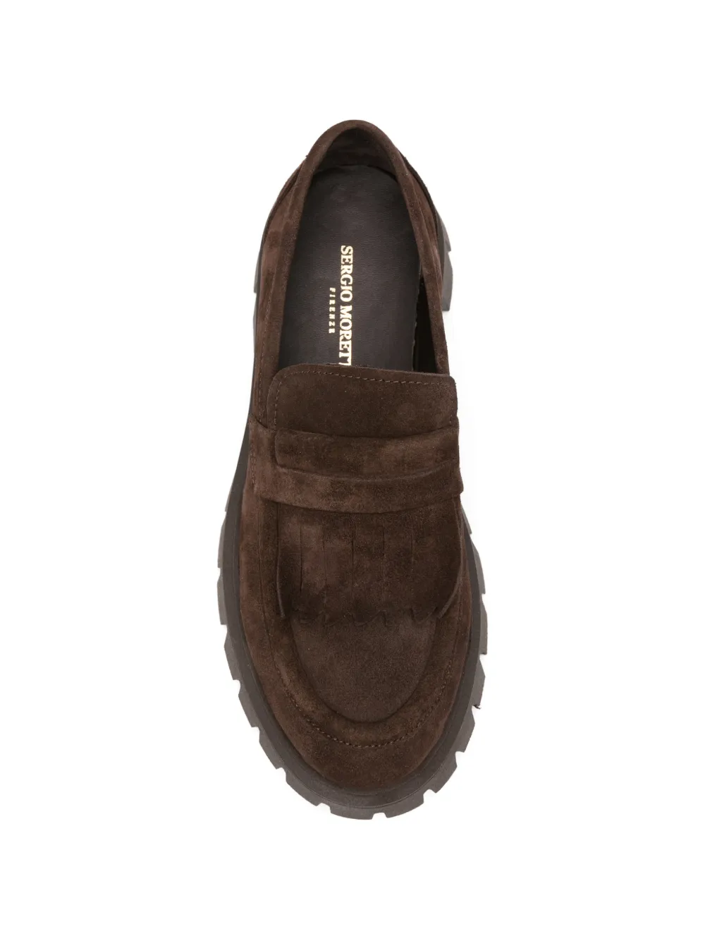 SERGIO MORETTI FIRENZE Loafers met franje en chunky zool Bruin
