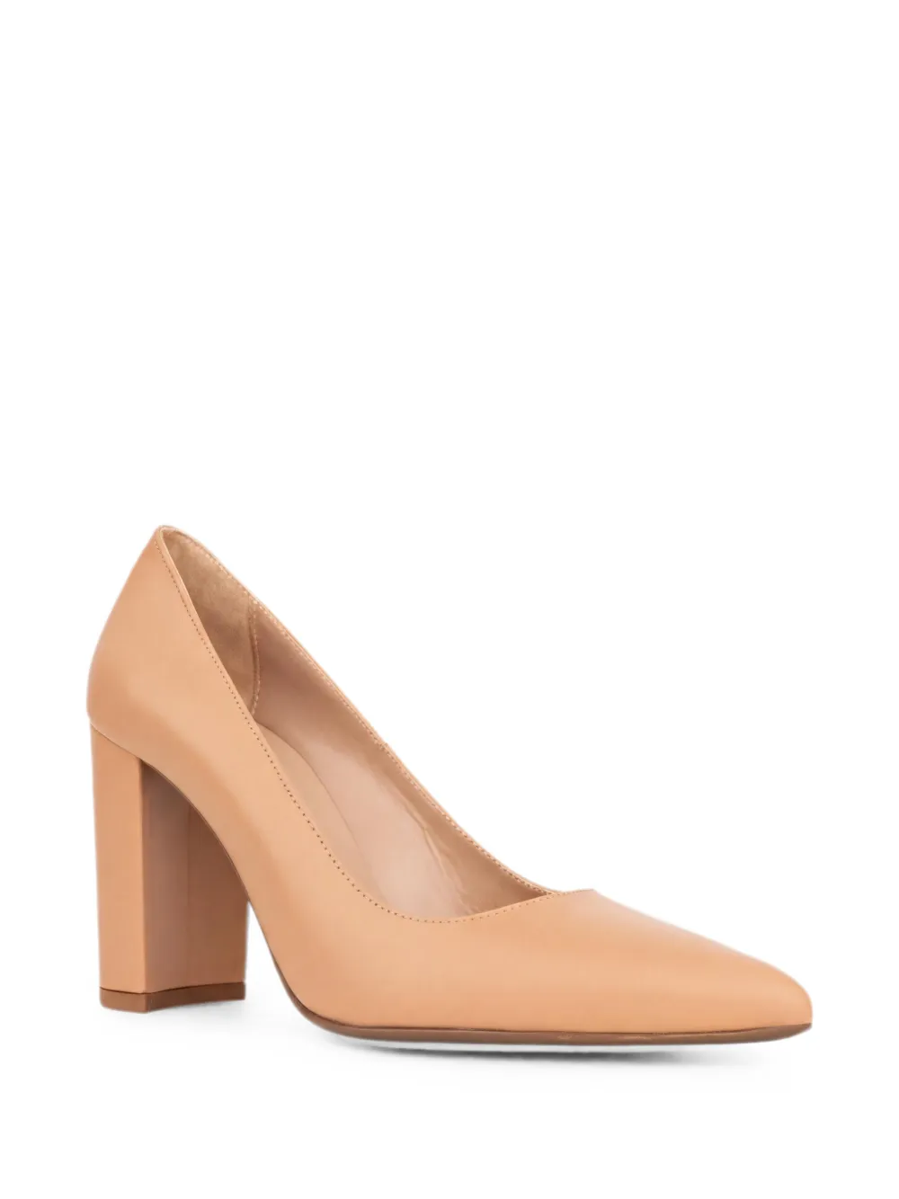 SERGIO MORETTI FIRENZE block-heel pointed-toe pumps Beige