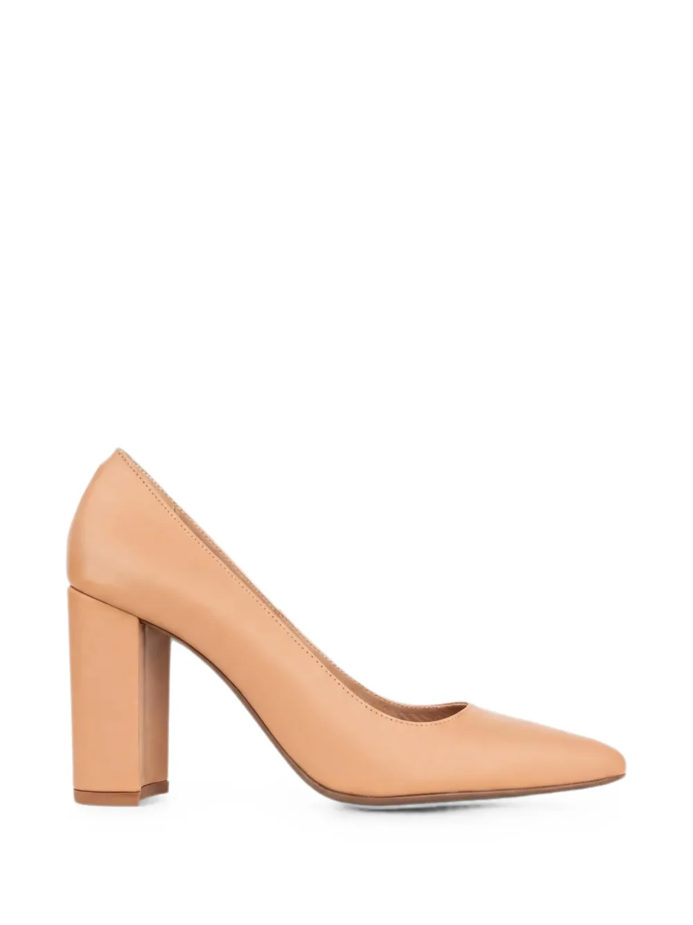 Sergio Moretti Firenze Block-heel Pointed-toe Pumps In Neutral