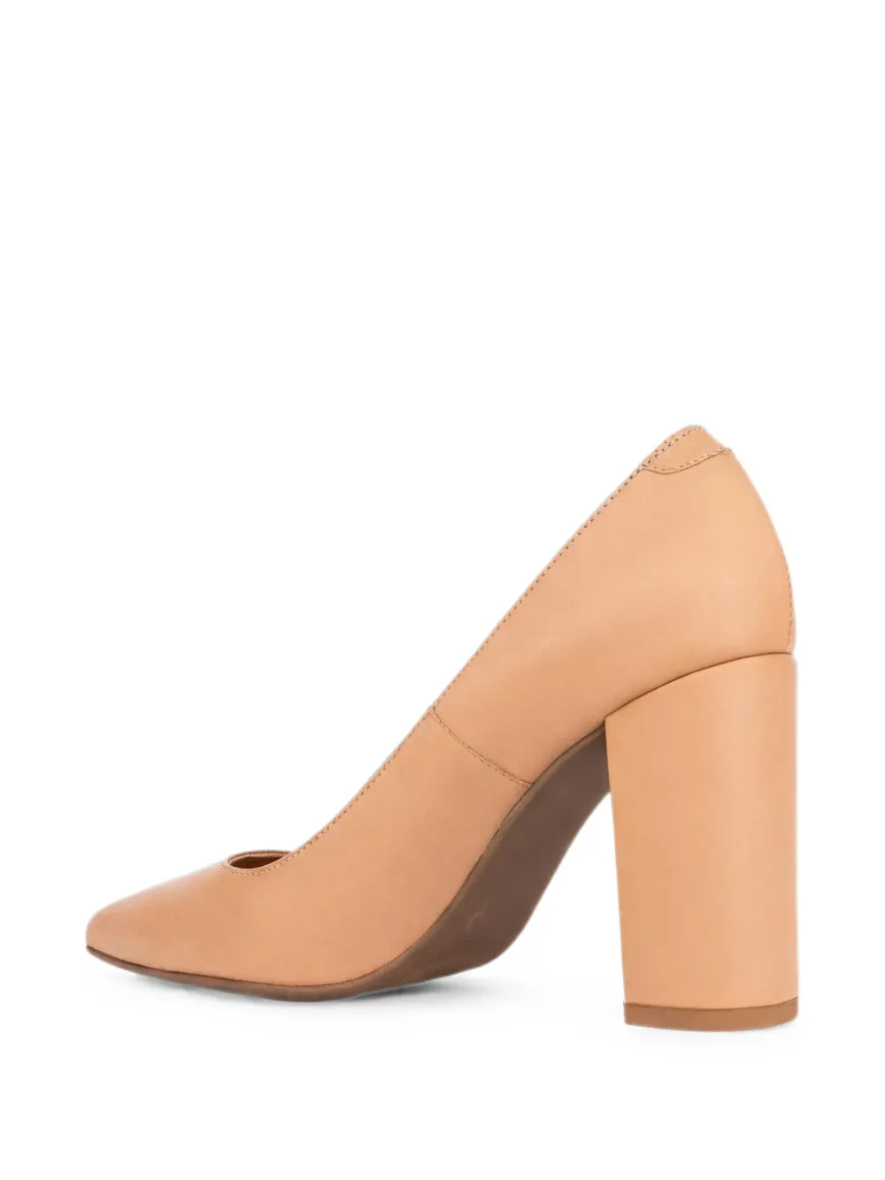 SERGIO MORETTI FIRENZE block-heel pointed-toe pumps Beige