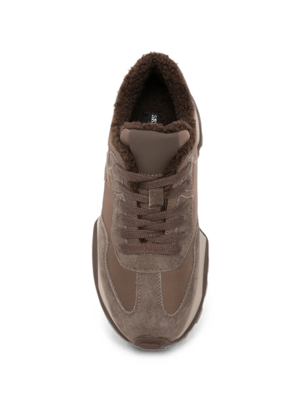 SERGIO MORETTI FIRENZE Sneakers met lammy voering en vlakken Bruin
