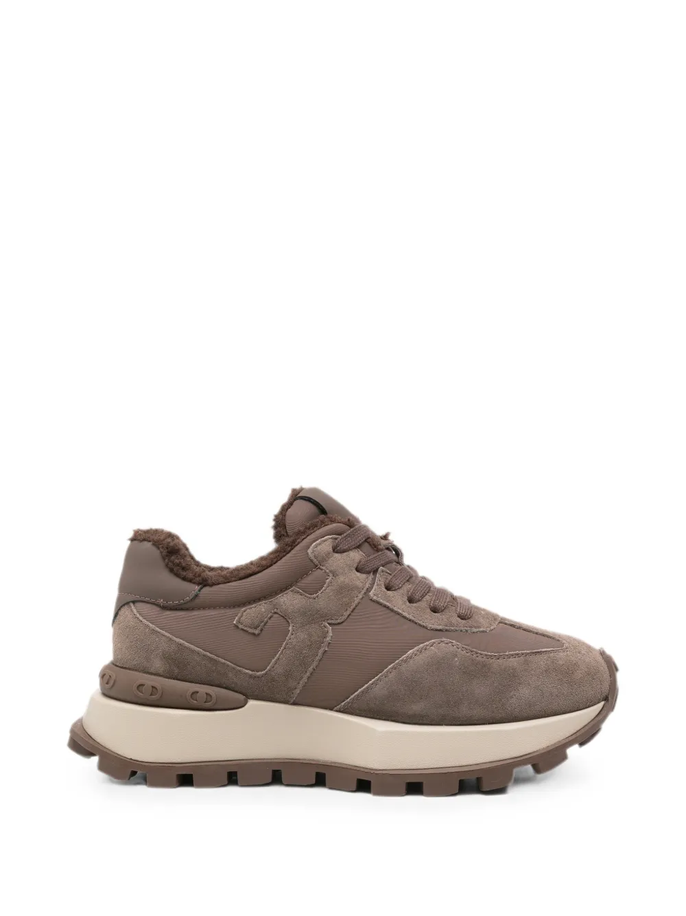 Sergio Moretti Firenze 시어링 안감 패널 스니커즈 In Brown