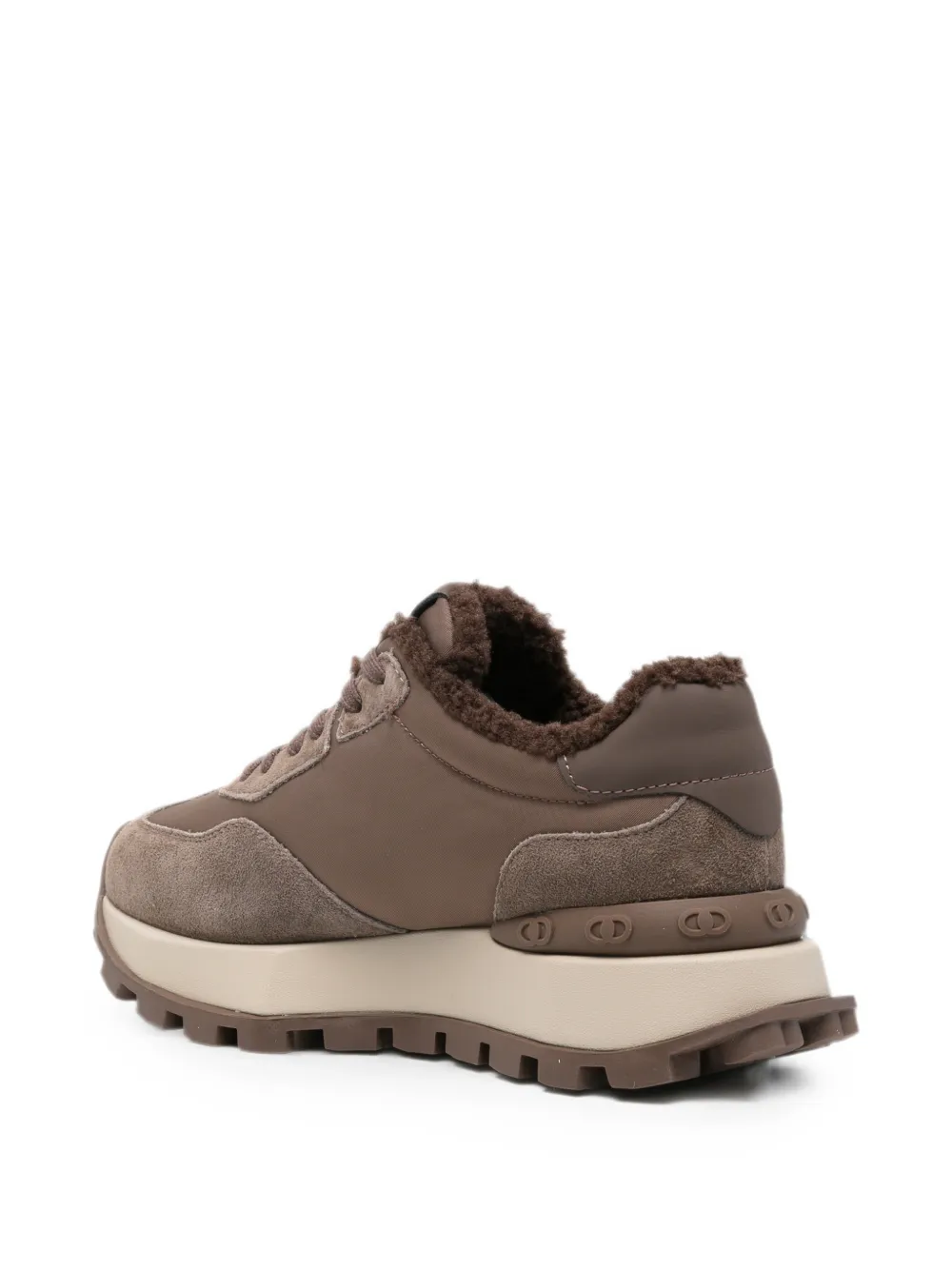 SERGIO MORETTI FIRENZE Sneakers met lammy voering en vlakken Bruin