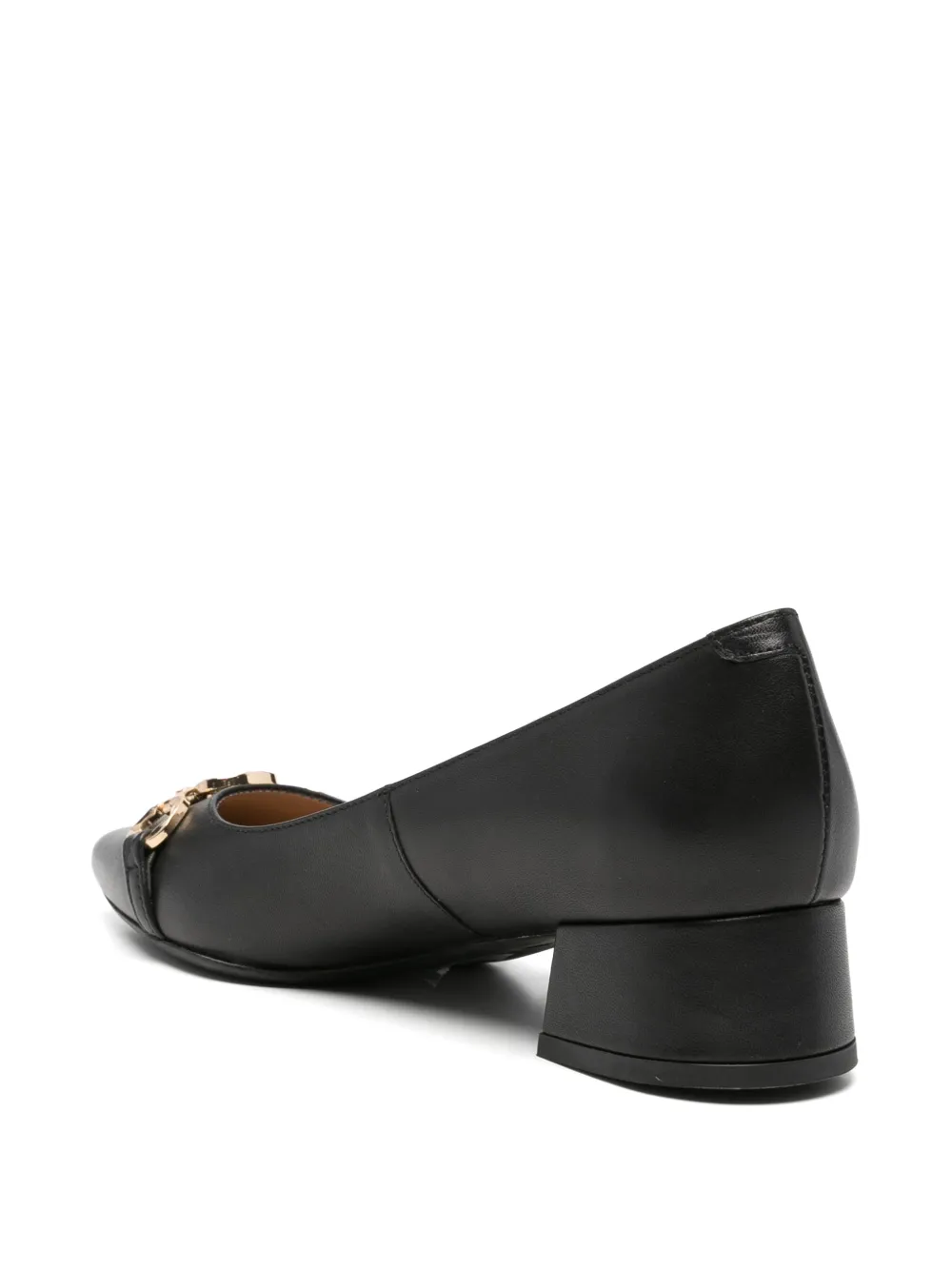 SERGIO MORETTI FIRENZE Pumps met kettingdetail en puntige neus Zwart
