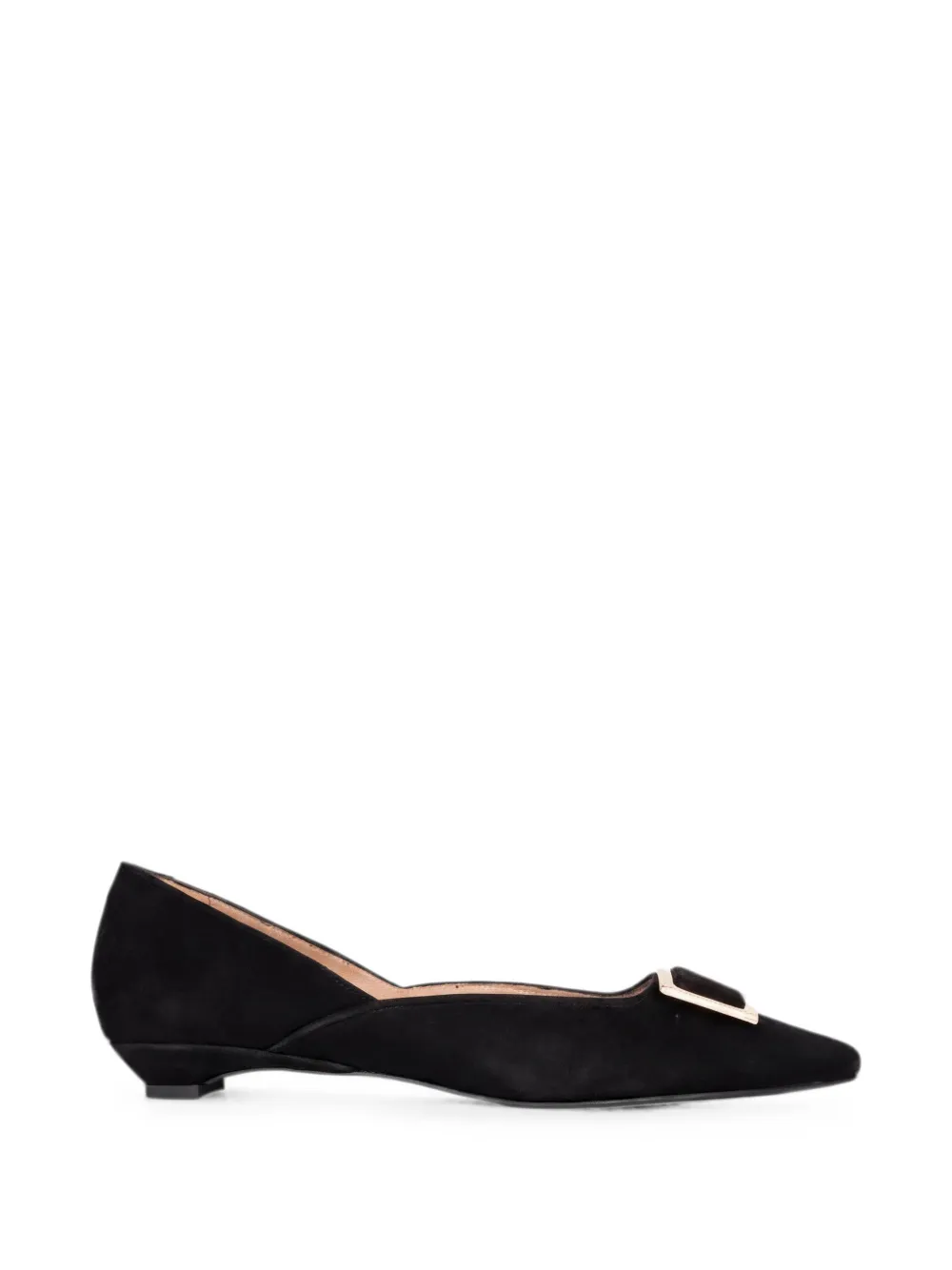 SERGIO MORETTI FIRENZE buckle-detail pointed-toe ballet flats - Nero